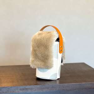 エコファーバッグカバー 無地ライトベージュM[cbm14]