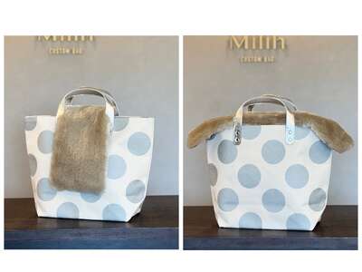 エコファーバッグカバー　無地ライトベージュL【cbm15】