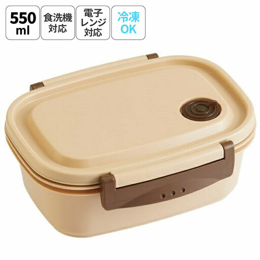 ラク軽弁当箱(Ｍ) 1段 容量 550ml XPM4 ベージュ　skt138 496325