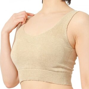 日本製 オーガニックコットン ゆったりブラ (パット付) 無縫製 ナチュラル(6681-S7365)_装飾品・工芸品 女性・レディース 洋服 _【1324245】