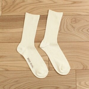 裏返しコットンシルクリブソックス(アイボリー・M)1足/NSGK23-13-2_装飾品・工芸品 服飾小物 _