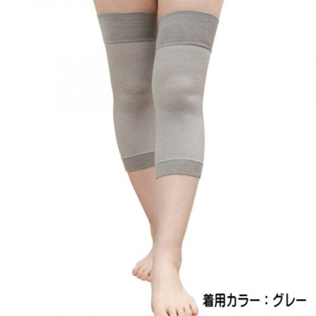 日本製 シルク 薄い 締めつけない スリムサポーター ひざ用 年中着用 グレー(1668-7259)_装飾品・工芸品  服飾小物 _【1603730】
