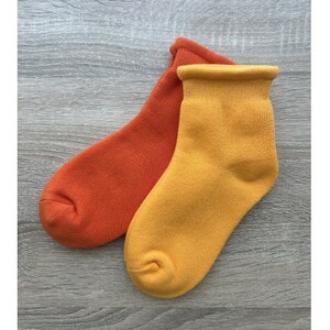 ふわもち鯛焼き靴下x2足組(ミカン、オレンジ)
