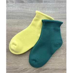 ふわもち鯛焼き靴下x2足組(グリーン、イエロー)