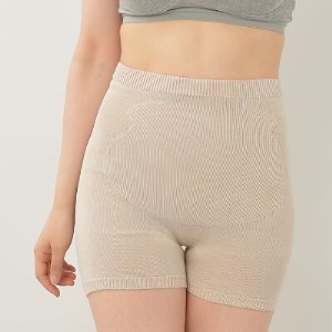 日本製 シルク 腹巻パンツ 1分丈 無縫製 天然繊維 タグフリー グレージュ (611-7528)_装飾品・工芸品 服飾小物 _