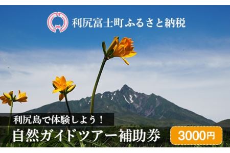 利尻島で体験しよう!自然ガイドツアー補助券(3000円)