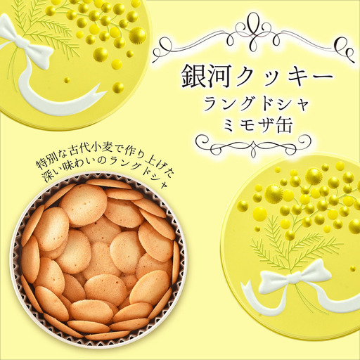 クッキー缶 無添加 スイーツ クッキー 缶 ラングドシャ ミモザ缶 詰め合わせ 銀河工場 焼き菓子 国産 バター お菓子 手土産 おしゃれ 可愛い ご褒美 贈り物 奈良県 大和郡山市