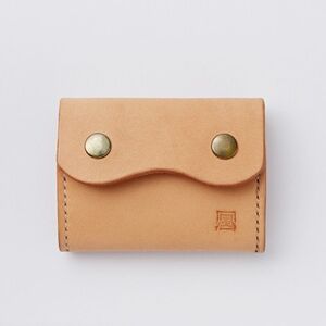 [ちっこくても使い易いミニ財布no.3]左利き用生成り手縫い 多機能Boxタイプ 使うほどに飴色に…