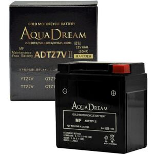 AQUADREAM GOLD バイク用バッテリー 液入充電済 ADTZ7V II 1個【配送不可地域：沖縄県】【1641566】