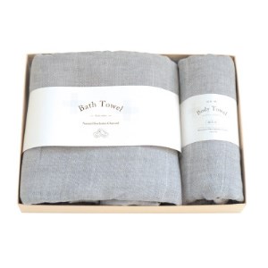 蚊帳織りタオルセット　備長炭_雑貨・日用品  タオル _【1280198】