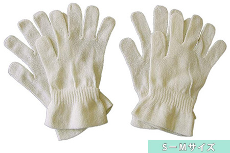 [S〜Mサイズ]シルク手袋 2双組 絹 表糸シルク100% おやすみ手袋 日本製 国産 奈良県産◇