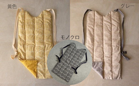 AE-47.【背負う防寒着】大和おいね　綿100％　波柄／グレー・M