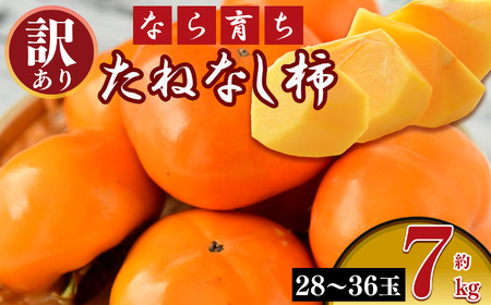 [ 令和7年分 先行予約 ][なら育ち]たねなし柿 訳アリ 約7kg(28玉〜36玉)|フルーツ 果物くだもの 柿 かき カキ 柿 奈良県 五條市