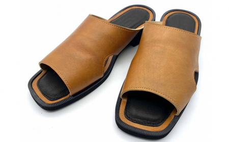 WRAP SANDALS キャメル×ブラック×キャメル 25cm ／ マルサンフットウェアー サンダル レザー 軽量 奈良県 御所市