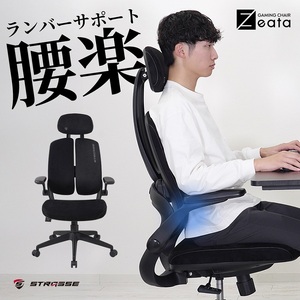 STRASSE ゲーミングチェア zeata / コスティック リクライニング ロッキング アームレスト 座面昇降 奈良県 御所市