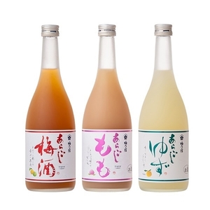 大人気 リキュール の 3本 セット SG-45 （あらごし梅酒・もも・ゆず 720ml 各1本 ） ／ 梅乃宿酒造 お酒 リキュール ギフト 人気 メーカー直送 デザート 国産 奈良県 葛城市