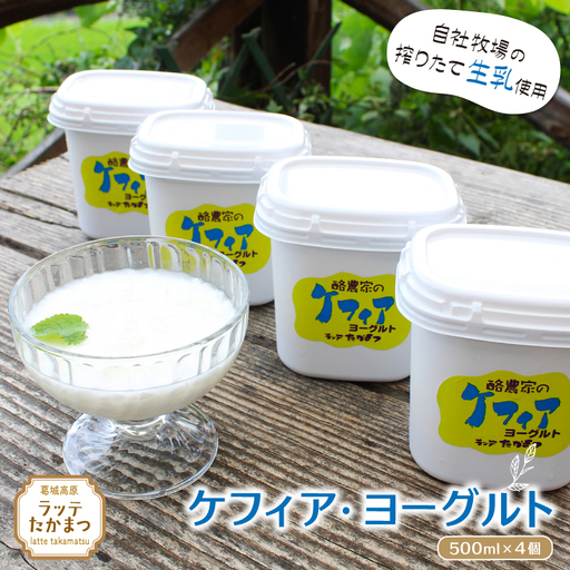 ケフィア・ヨーグルト500ml×4個 ／ 葛城 高原 牧場 ケフィア ヨーグルト【latt011】