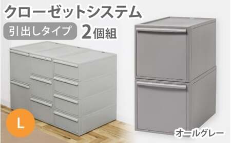 クローゼットシステム 引出しタイプL　2個組　CS-D3 2P (5色からお好きなカラーが選べる) ／ オールグレー  収納 ライクイット like-it 奈良県 葛城市【like101-2A】