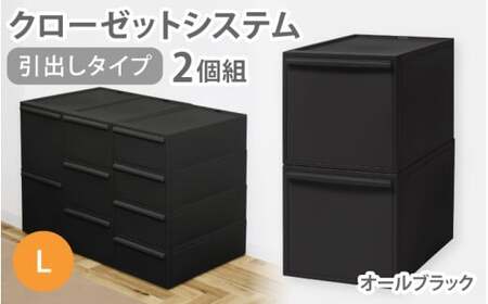 クローゼットシステム 引出しタイプL　2個組　CS-D3 2P (5色からお好きなカラーが選べる) ／ オールブラック  収納 ライクイット like-it 奈良県 葛城市【like101-5A】