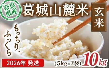 先行予約 葛城山麓米 ヒノヒカリ(玄米)計10kg [ 5kg×2袋 ] 令和8年産 [2026年10月下旬〜順次発送]/ スマイル葛城農業 若手農家 玄米 栄養 新規就農 ごはん お米 おいしい ふっくら 農家直送 奈良県 葛城市[smlk025]