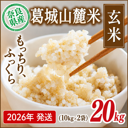 玄米 先行予約 葛城山麓米 ヒノヒカリ（玄米）計20kg [ 10kg×2袋 ] 令和8年産 【2026年10月下旬～順次発送】 葛城市【smlk026】