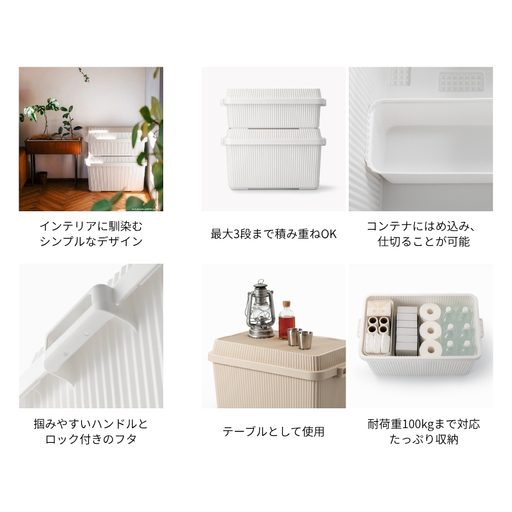 スタックアップコンテナ８３ STC-02S ホワイト ／ ライクイット like-it シンプル 収納 アウトドア インナー付 日本製【like065A】