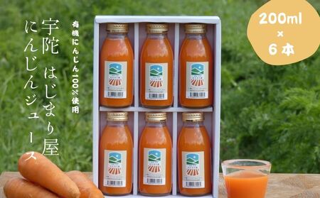 宇陀 はじまり屋の完熟にんじんジュース200ml×6本ギフト/ 有機人参(宇陀市産)贈り物 にんじん 奈良 宇陀市 有機 母の日 父の日