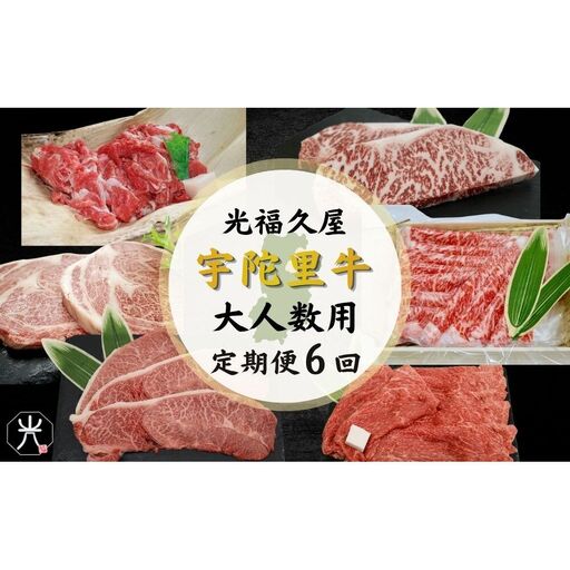 [宇陀里牛 定期便6回 (大人数向け) ]黒毛和牛セット /ふるさと納税 大容量 宇陀里牛 黒毛和牛 牛肉セット 焼肉 ステーキ すき焼き 6回配送 国産和牛 光福久屋 奈良県 宇陀市