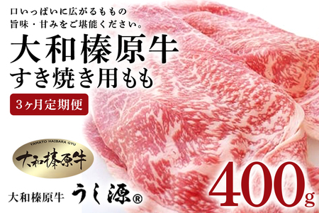 定期便 3ヶ月 A5 大和 榛原牛 もも肉 400g すき焼き 冷凍 月1回 / うし源 本店 ふるさと納税 お取り寄せ 黒毛和牛 父の日 奈良県 宇陀市 お中元 贈答用 贈り物 暑中見舞い お土産 お中元 贈答用 贈り物 暑中見舞い お土産 お歳暮 内祝いまとめ買い 美味しい部位 キャンプ 送料無料