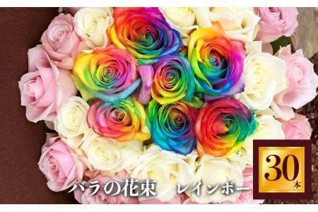 バラの花束(レインボー7本+白+淡いピンク) |ローズ フラワー 薔薇 ばら バラ 平群のバラ 花束 平群ブランド 誕生日 記念日 お祝い 目立つ 奈良県 平群町