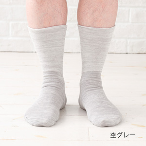 [歩くぬか袋]鈴木靴下 締め付けない 靴下 メンズ(25〜27cm):杢グレー