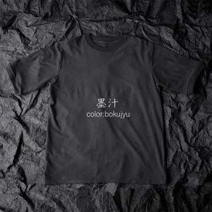 土に還る天然素材「和紙糸」で作ったTシャツ メンズ Lサイズ 墨汁(ブラック) / まちづくり観光振興機構 半袖 カットソー 黒 トップス サステナブル 大人用 清涼感 奈良県 田原本町