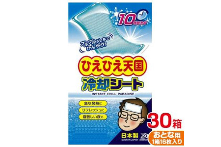 ひえひえ天国 冷却シート 10時間 大人用 30箱入り(16枚x30箱ニ480枚)