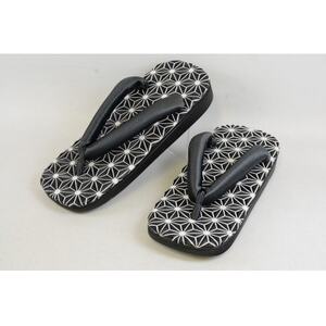 信貴毘沙門亀甲底 3D麻の葉天雪駄(BS黒W38GY)