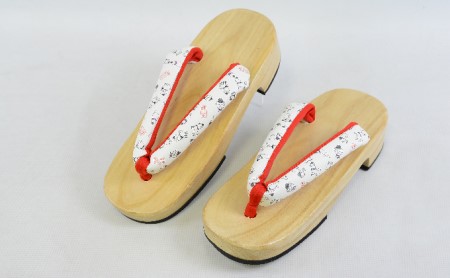 雪丸婦人下駄  ホワイト･レッド　23～24cm