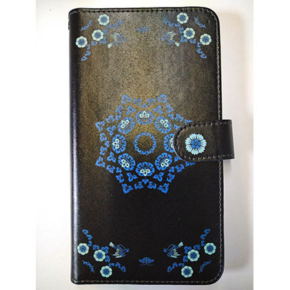 抗ウィルス！天平文様手帳型スマートフォンケース　Dデザイン　Lサイズ 小物 