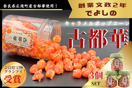 濃密体験! [古都華 キャラメルポップコーン]3個セット///古都華 ポップコーン スイーツ お菓子 プレゼント ギフト奈良県 広陵町