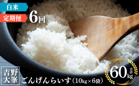 [定期便]奈良のお米のお届け便 10kg×6回分 白米[水本米穀店]