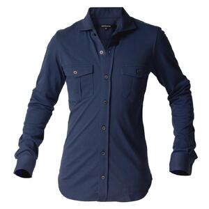 decollouomo メンズパイロットシャツ長袖(生地/コンコルド)ネイビー/Lサイズ