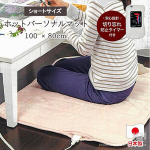 あたたかホットパーソナルマットショート アイボリー 100×80cm SB-HP900-IV