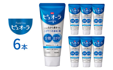 薬用ピュオーラ ハミガキ クリーンミント 115g×6本 [KAO60]