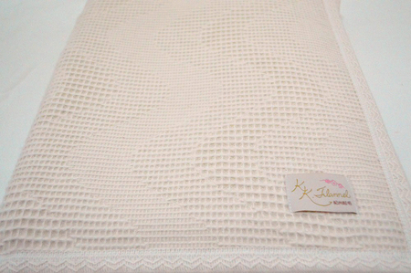 蜂巣織ワッフルブランケット　シングルサイズ　アイボリー