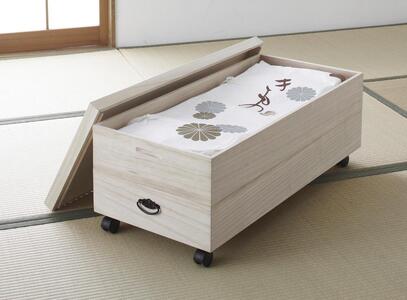 総桐衣裳ケース2段 キャスター付