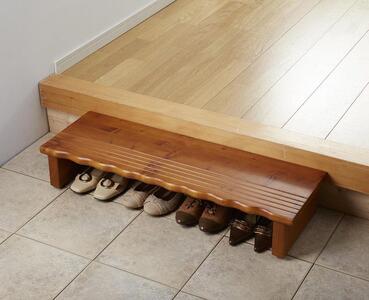 天然木玄関台 90