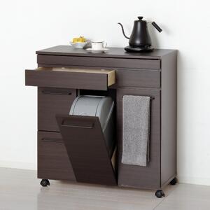 スライド棚付きダストボックス4D ブラウン