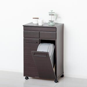 スライド棚付きダストボックス2D ブラウン