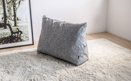 [グレー]布団収納カバー 三角形 幅67 × 奥行26 × 高さ50cm 布団収納 袋 クッション 背もたれ クッション カバー ソファ生地 三角形 おしゃれ 掛け布団ケース