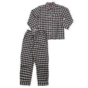 【カラー：ネイビー サイズ：M】ヤクウール 格子柄 レディスパジャマ