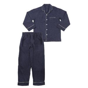 【カラー：ネイビー サイズ：L】フランネル 無地 メンズパジャマ