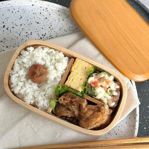 紀州塗り 食洗機対応 くりぬき弁当箱 ライトブラウン ランチボックス お弁当 かわいい 弁当女子 弁当男子